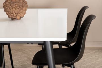 Jimms Förlängningsbar Matgrupp 150 cm inkl 4 Pontus Stolar - Vit/Svart - Möbler - Matplats - Matgrupp & matbord med stolar