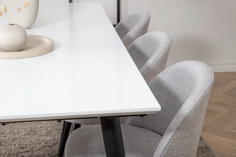 Jimms Matgrupp 195 cm Rektangulär med 6 Sedavi Stolar - Svart - Möbler - Matplats - Matgrupp & matbord med stolar