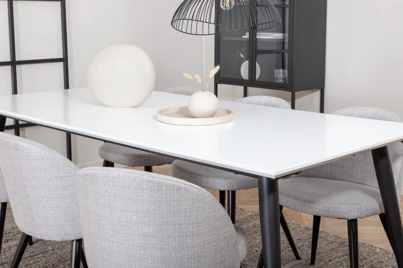 Jimms Matgrupp 195 cm Rektangulär med 6 Sedavi Stolar - Svart - Möbler - Matplats - Matgrupp & matbord med stolar