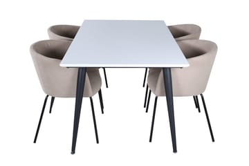 Jimmy Förlängningsbart Matbord 150 cm med 4 Berit Karmstol med Armstöd - Möbler - Matplats - Matgrupp & matbord med stolar