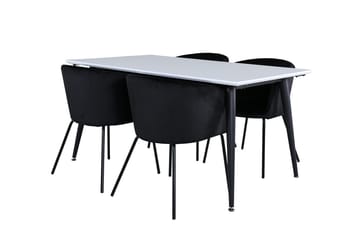 Jimmy Förlängningsbart Matbord 150 cm med 4 Berit Karmstol med Armstöd - Möbler - Matplats - Matgrupp & matbord med stolar