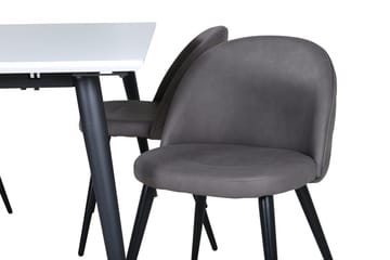 Jimmy Förlängningsbart Matbord 150 cm med 4 Velvet Stitches Matstol - Möbler - Matplats - Matgrupp & matbord med stolar