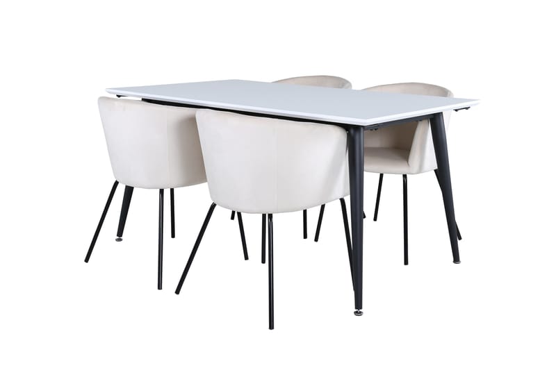 Jimmy Matgrupp 150 cm Rektangulär med 4 Berit stolar, Beige