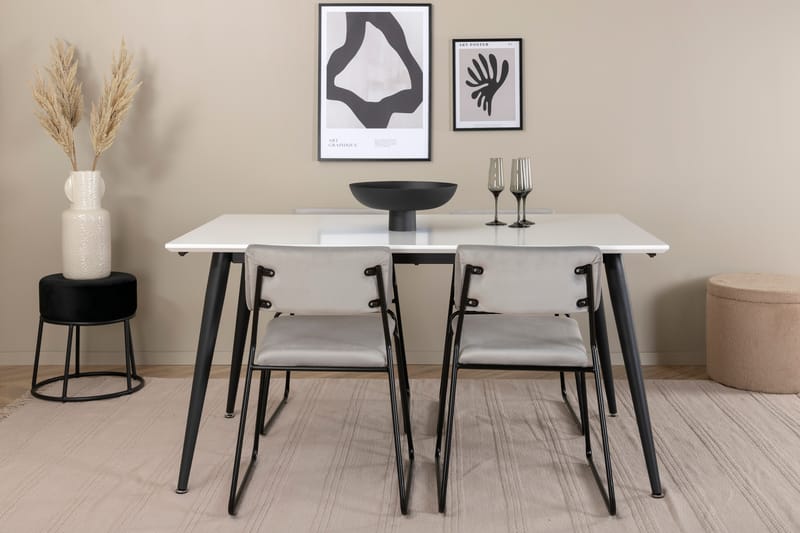 Jimmy Matgrupp 150 cm Rektangulär med 4 Kenth stolar - Svart - Möbler - Matplats - Matgrupp & matbord med stolar