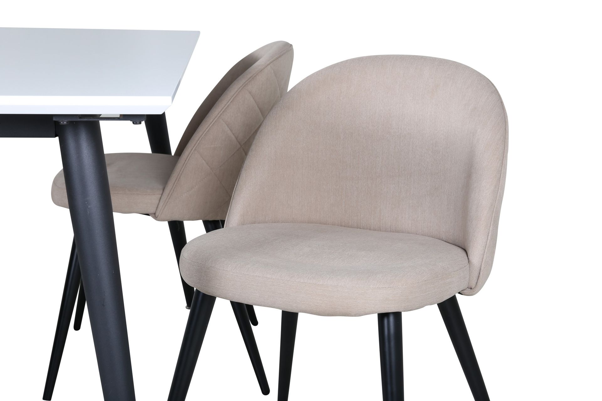 Jimmy Matgrupp 150 cm Rektangulär med 4 Velvet stolar - Beige - Möbler - Matplats - Matgrupp & matbord med stolar