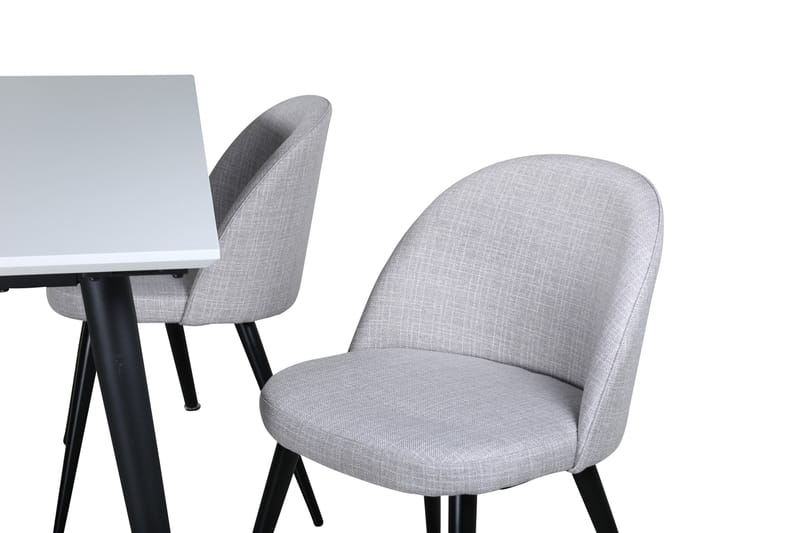 Jimmy Matgrupp 150 cm Rektangulär med 4 Velvet Stolar - Svart - Möbler - Matplats - Matgrupp & matbord med stolar