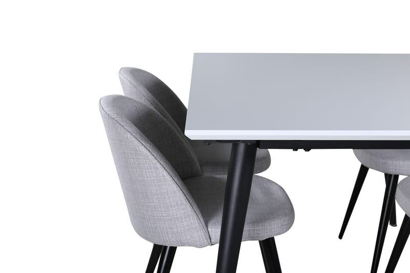 Jimmy Matgrupp 150 cm Rektangulär med 4 Velvet Stolar - Svart - Möbler - Matplats - Matgrupp & matbord med stolar