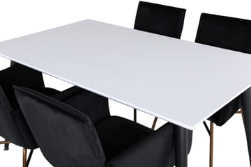 Jimmy Matgrupp 150 cm Rektangulär med 4 Petra stolar - Svart - Möbler - Matplats - Matgrupp & matbord med stolar