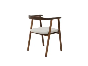 Jolie Karmstol Matstol med Rundad Rygg i Trä med Rökt Ek-utseende - Beige - Möbler - Matplats - Matstol & köksstol