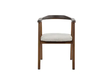 Jolie Karmstol Matstol med Rundad Rygg i Trä med Rökt Ek-utseende - Beige - Möbler - Matplats - Matstol & köksstol