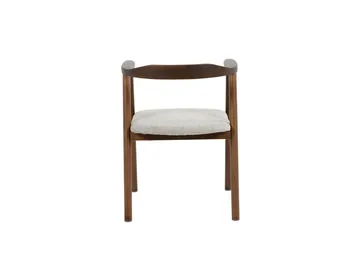Jolie Karmstol Matstol med Rundad Rygg i Trä med Rökt Ek-utseende - Beige - Möbler - Matplats - Matstol & köksstol
