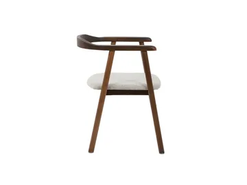 Jolie Karmstol Matstol med Rundad Rygg i Trä med Rökt Ek-utseende - Beige - Möbler - Matplats - Matstol & köksstol