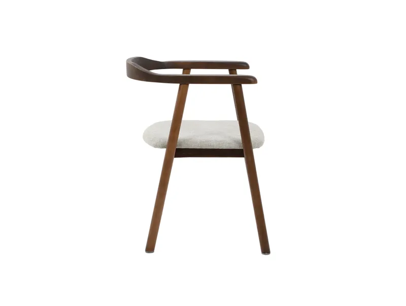 Jolie Karmstol Matstol med Rundad Rygg i Trä med Rökt Ek-utseende - Beige - Möbler - Matplats - Matstol & köksstol
