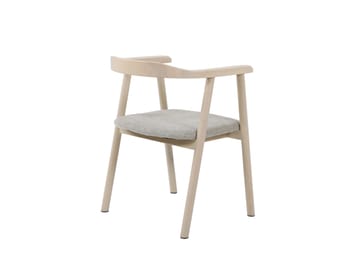Jolie Matstol i trä med tygsits - Vitlaserad/Beige - Möbler - Matplats - Matstol & köksstol