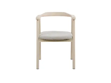 Jolie Matstol i trä med tygsits - Vitlaserad/Beige - Möbler - Matplats - Matstol & köksstol