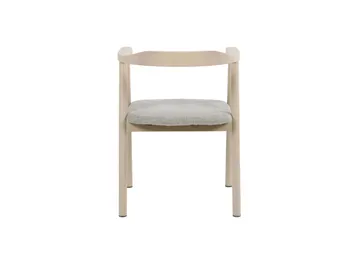 Jolie Matstol i trä med tygsits - Vitlaserad/Beige - Möbler - Matplats - Matstol & köksstol