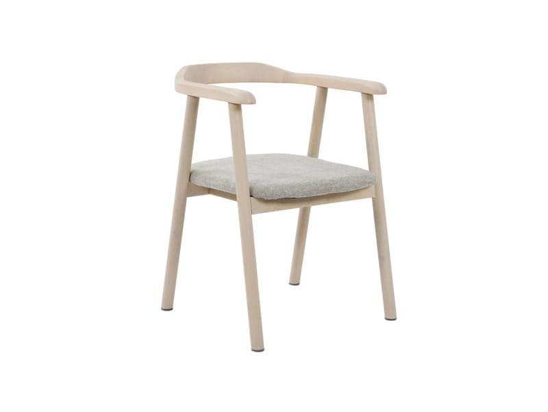Jolie Matstol i trä med tygsits - Vitlaserad/Beige - Möbler - Matplats - Matstol & köksstol