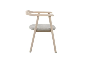 Jolie Matstol i trä med tygsits - Vitlaserad/Beige - Möbler - Matplats - Matstol & köksstol