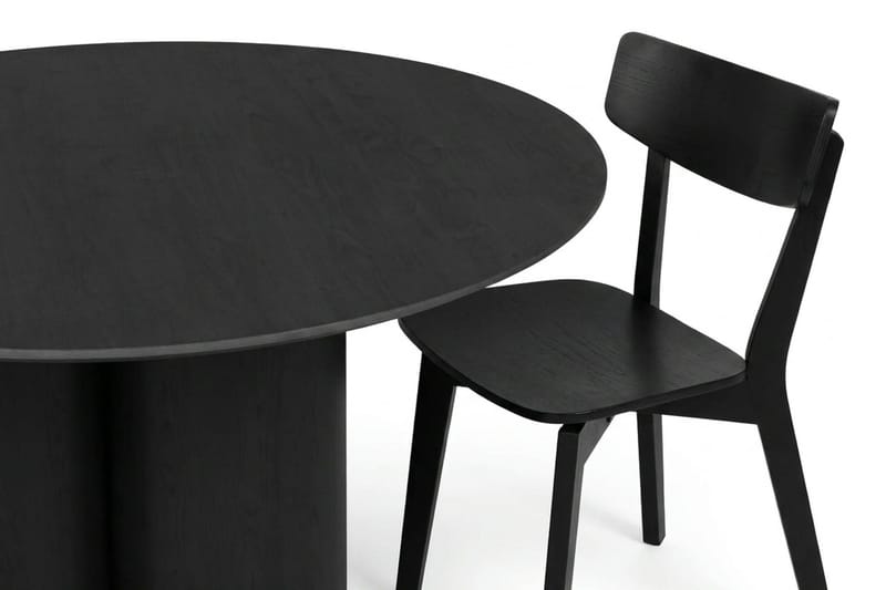 Juno Matgrupp 110 cm runt i Svart med 4 Amelia Matstolar - Svart - Möbler - Matplats - Matgrupp & matbord med stolar