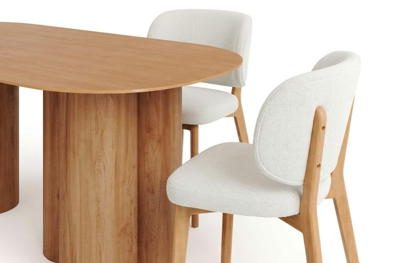 Juno Matgrupp 220 cm rektangulärt i Ek med 6 Eira Matstolar - Ek - Möbler - Matplats - Matgrupp & matbord med stolar