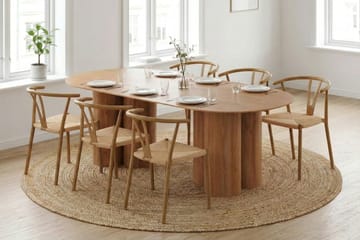 Juno Matgrupp rektangulärt 220 cm Ek med 6 Elysia Matstolar - Ek - Möbler - Matplats - Matgrupp & matbord med stolar