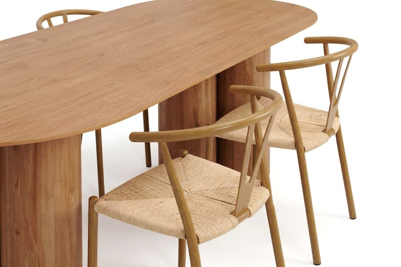 Juno Matgrupp rektangulärt 220 cm Ek med 6 Elysia Matstolar - Möbler - Matplats - Matgrupp & matbord med stolar