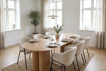 Juno Matgrupp rektangulärt 220 cm Ek med 6 Filip Matstolar - Ek - Möbler - Matplats - Matgrupp & matbord med stolar