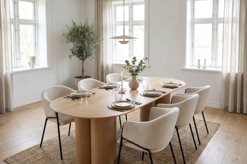 Juno Matgrupp rektangulärt 220 cm Ek med 6 Filip Matstolar - Ek - Möbler - Matplats - Matgrupp & matbord med stolar