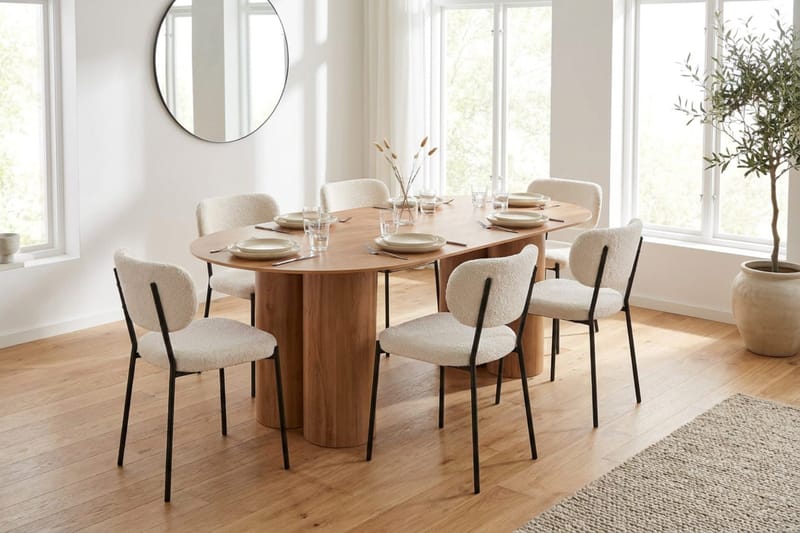 Juno Matgrupp rektangulärt 220 cm Ek med 6 Gemmiano Matstolar - Ek - Möbler - Matplats - Matgrupp & matbord med stolar