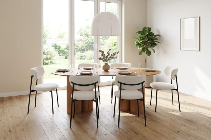 Juno Matgrupp rektangulärt 220 cm Ek med 6 Lucy Matstolar - Ek - Möbler - Matplats - Matgrupp & matbord med stolar