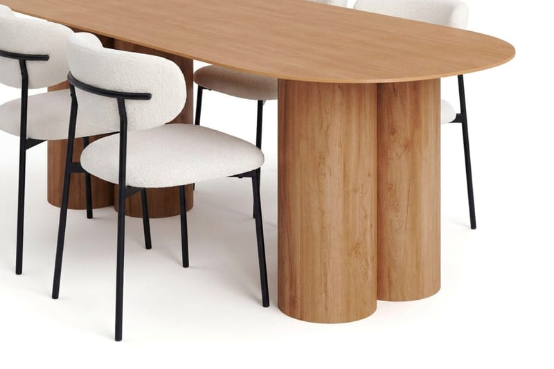 Juno Matgrupp rektangulärt 220 cm Ek med 6 Lucy Matstolar - Ek - Möbler - Matplats - Matgrupp & matbord med stolar