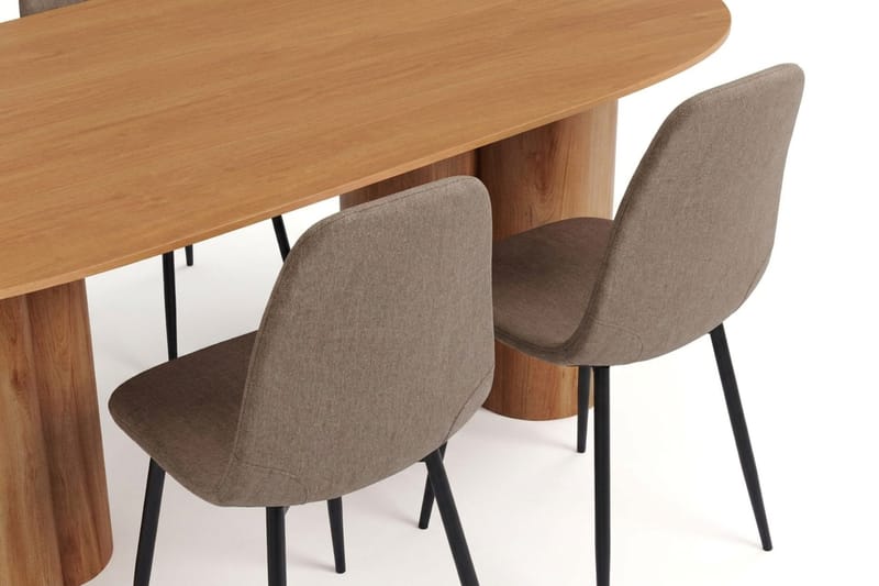 Juno Matgrupp rektangulärt 220 cm Ek med 6 Nibe Matstolar - Ek - Möbler - Matplats - Matgrupp & matbord med stolar