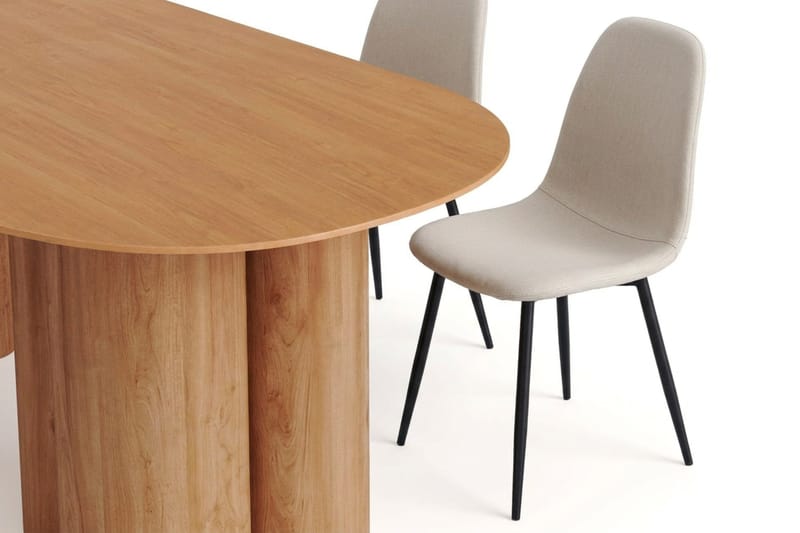 Juno Matgrupp rektangulärt 220 cm Ek med 6 Nibe Matstolar - Ek - Möbler - Matplats - Matgrupp & matbord med stolar