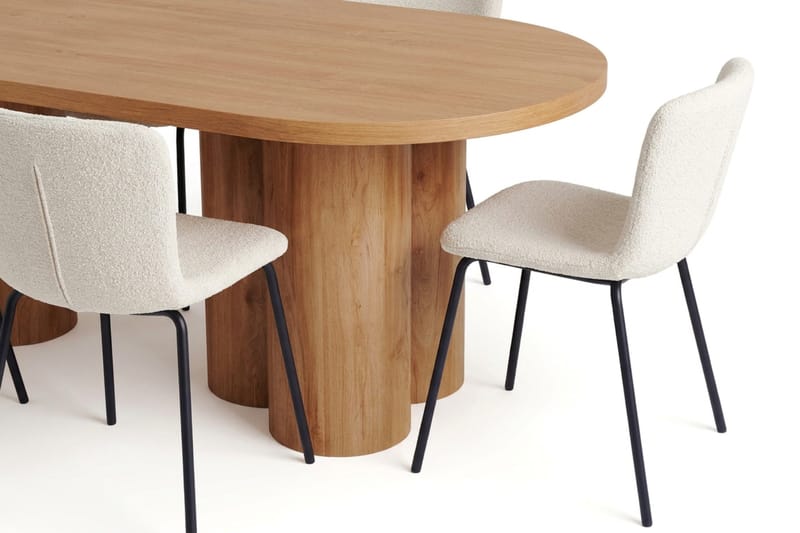 Juno Matgrupp rektangulärt 220 cm Ek med 8 Katy Matstolar - Ek - Möbler - Matplats - Matgrupp & matbord med stolar