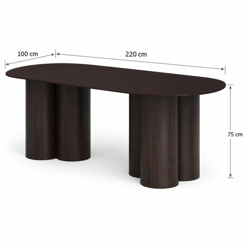 Juno Matgrupp rektangulärt 220 cm Rökt Ek med 6 Elsie Matstolar - Rökt ek - Möbler - Matplats - Matgrupp & matbord med stolar