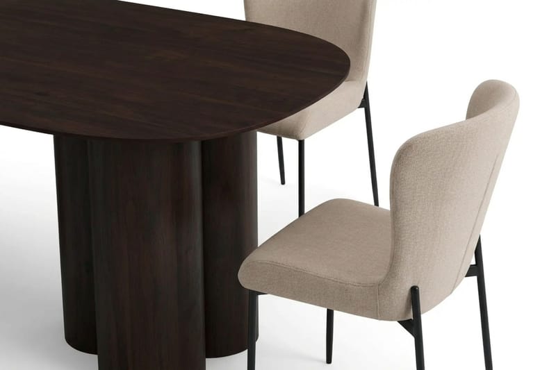 Juno Matgrupp rektangulärt 220 cm Rökt Ek med 6 Elsie Matstolar - Rökt ek/Beige - Möbler - Matplats - Matgrupp & matbord med stolar