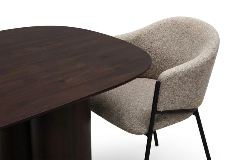 Juno Matgrupp rektangulärt 220 cm Rökt Ek med 6 Filip Matstolar - Rökt ek - Möbler - Matplats - Matgrupp & matbord med stolar