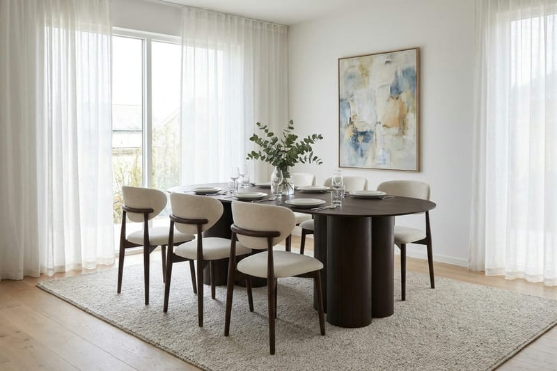 Juno Matgrupp rektangulärt 220 cm Rökt Ek med 8 Molly Matstolar - Rökt ek - Möbler - Matplats - Matgrupp & matbord med stolar