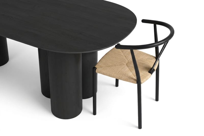 Juno Matgrupp rektangulärt 220 cm Svart med 6 Elysia Matstolar - Möbler - Matplats - Matgrupp & matbord med stolar