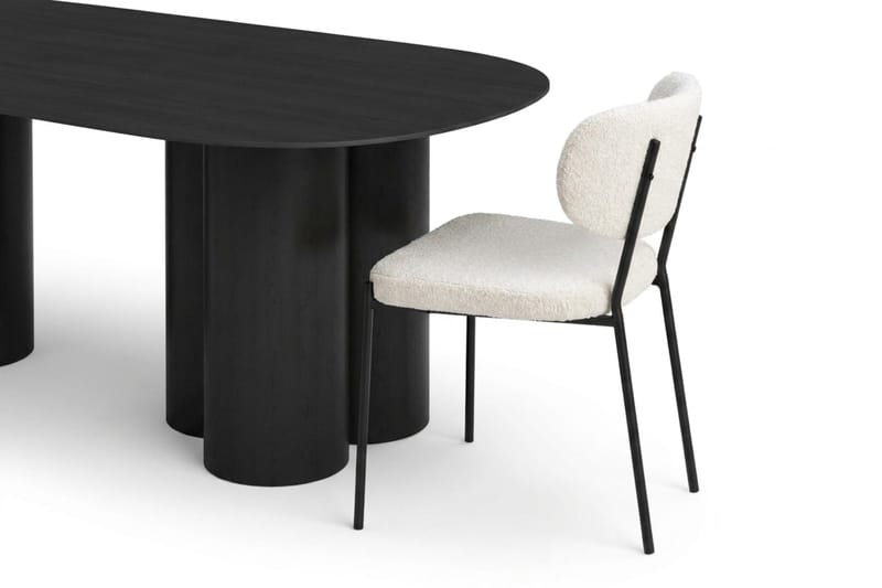 Juno Matgrupp rektangulärt 220 cm Svart med 6 Gemmiano Matstolar - Svart - Möbler - Matplats - Matgrupp & matbord med stolar