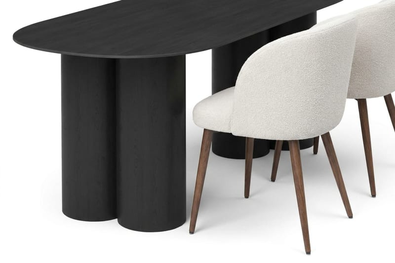 Juno Matgrupp rektangulärt 220 cm Svart med 6 Greya Matstolar - Svart - Möbler - Matplats - Matgrupp & matbord med stolar