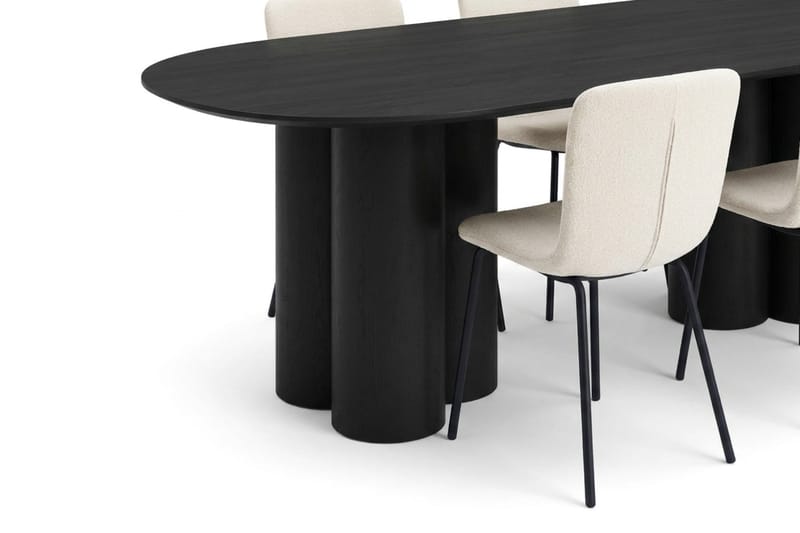 Juno Matgrupp rektangulärt 220 cm Svart med 6 Katy Matstolar - Svart - Möbler - Matplats - Matgrupp & matbord med stolar