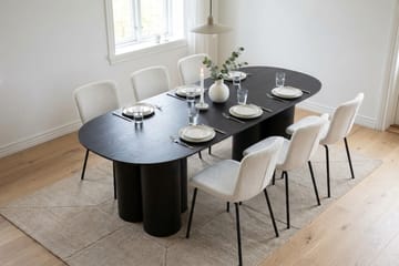 Juno Matgrupp rektangulärt 220 cm Svart med 6 Katy Matstolar - Svartlaserad ek - Möbler - Matplats - Matgrupp & matbord med stolar