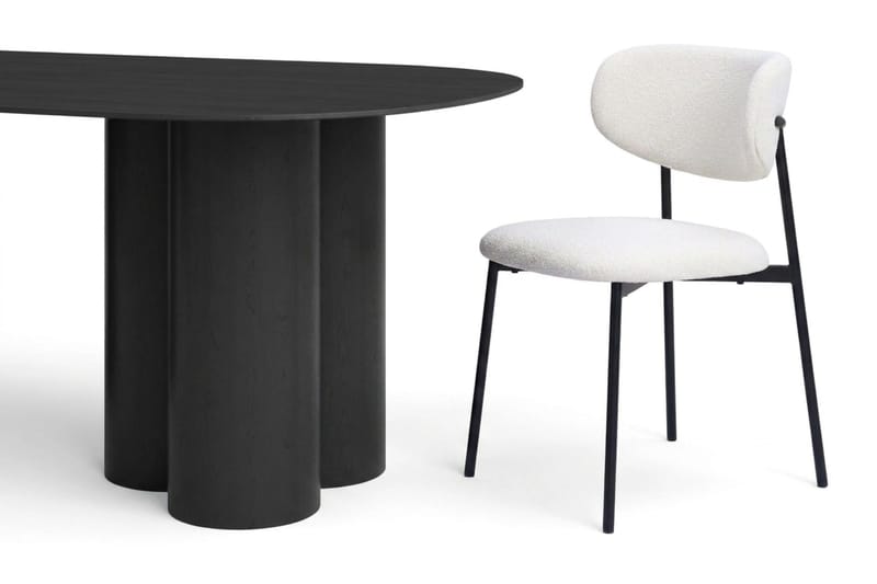 Juno Matgrupp rektangulärt 220 cm Svart med 6 Lucy Matstolar - Svart - Möbler - Matplats - Matgrupp & matbord med stolar
