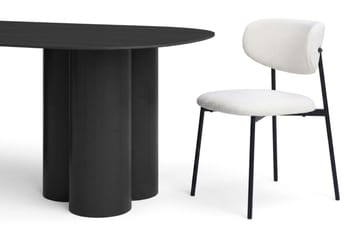 Juno Matgrupp rektangulärt 220 cm Svart med 6 Lucy Matstolar - Svartlaserad ek - Möbler - Matplats - Matgrupp & matbord med stolar