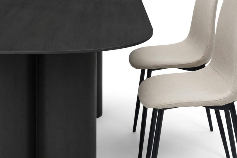 Juno Matgrupp rektangulärt 220 cm Svart med 6 Nibe Matstolar - Svart - Möbler - Matplats - Matgrupp & matbord med stolar