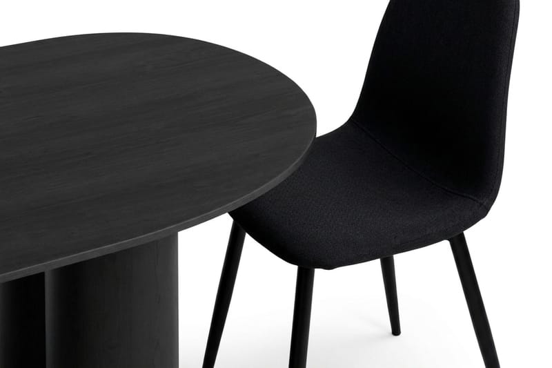 Juno Matgrupp rektangulärt 220 cm Svart med 6 Nibe Matstolar - Svart - Möbler - Matplats - Matgrupp & matbord med stolar
