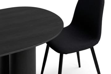 Juno Matgrupp rektangulärt 220 cm Svart med 6 Nibe Matstolar - Svartlaserad ek - Möbler - Matplats - Matgrupp & matbord med stolar