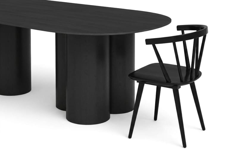 Juno Matgrupp rektangulärt 220 cm Svart med 6 Tyrö Matstolar - Svart - Möbler - Matplats - Matgrupp & matbord med stolar