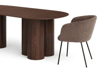 Juno Matgrupp rektangulärt 220 cm Valnöt med 6 Berit Matstolar - Valnöt - Möbler - Matplats - Matgrupp & matbord med stolar